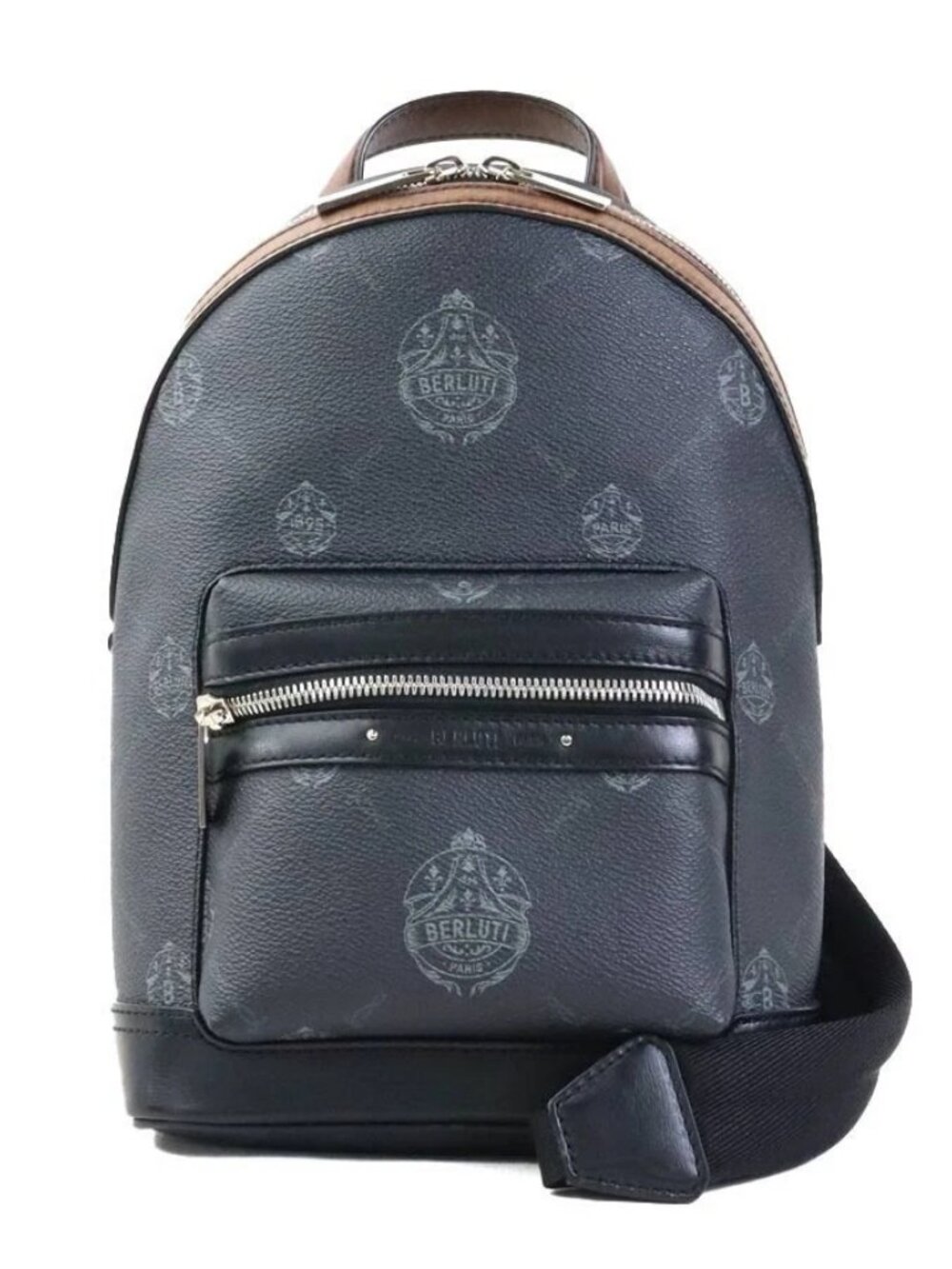 Berluti Explorer Body Bag Black/Brown PVC/Leather/Silvertone